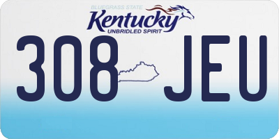 KY license plate 308JEU