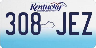 KY license plate 308JEZ