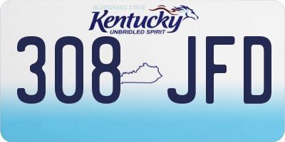 KY license plate 308JFD