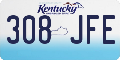 KY license plate 308JFE