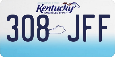 KY license plate 308JFF
