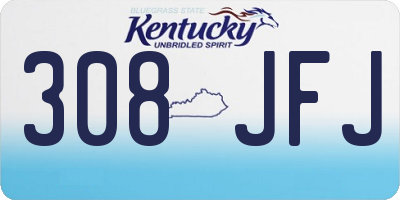 KY license plate 308JFJ