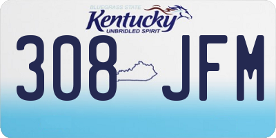 KY license plate 308JFM