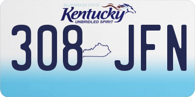 KY license plate 308JFN