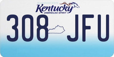 KY license plate 308JFU