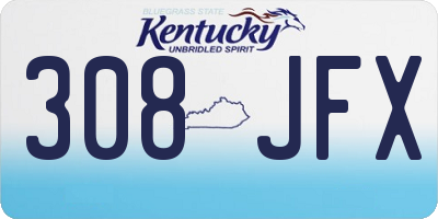 KY license plate 308JFX