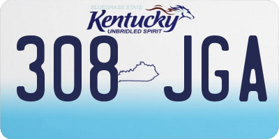 KY license plate 308JGA
