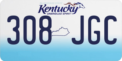 KY license plate 308JGC