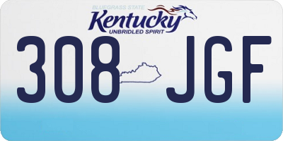 KY license plate 308JGF