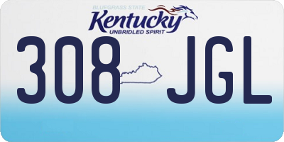 KY license plate 308JGL