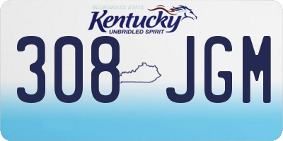 KY license plate 308JGM