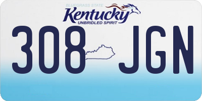 KY license plate 308JGN