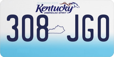 KY license plate 308JGO