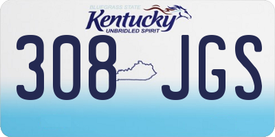 KY license plate 308JGS