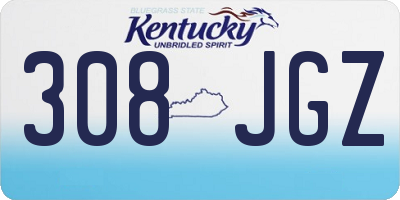 KY license plate 308JGZ