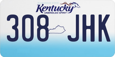 KY license plate 308JHK