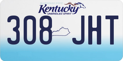 KY license plate 308JHT