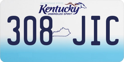 KY license plate 308JIC