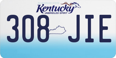 KY license plate 308JIE