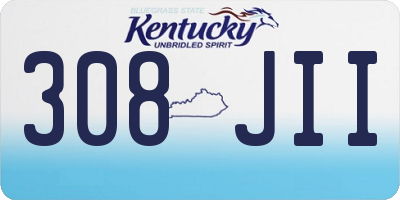 KY license plate 308JII
