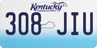 KY license plate 308JIU