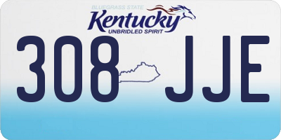 KY license plate 308JJE