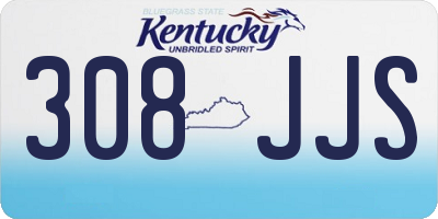 KY license plate 308JJS