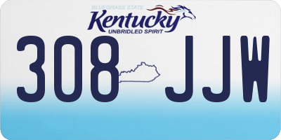 KY license plate 308JJW