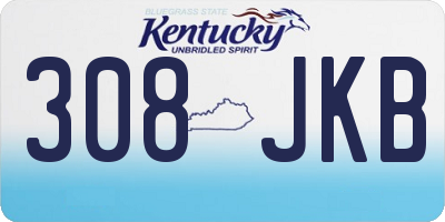 KY license plate 308JKB