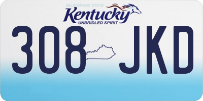 KY license plate 308JKD