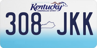 KY license plate 308JKK