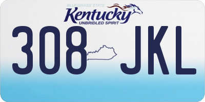 KY license plate 308JKL