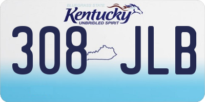 KY license plate 308JLB