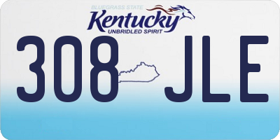 KY license plate 308JLE