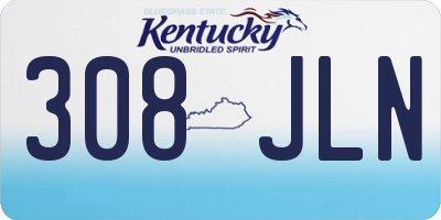 KY license plate 308JLN