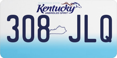 KY license plate 308JLQ