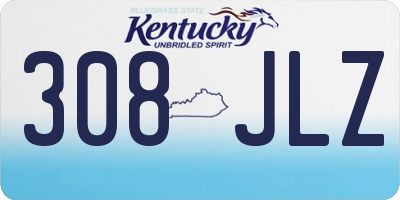 KY license plate 308JLZ