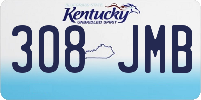 KY license plate 308JMB