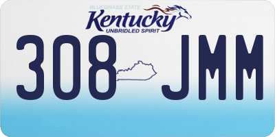 KY license plate 308JMM