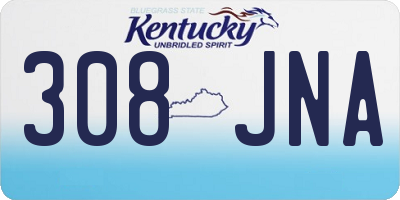 KY license plate 308JNA