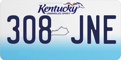 KY license plate 308JNE