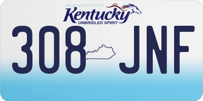 KY license plate 308JNF