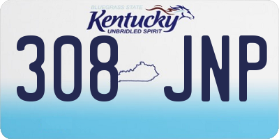 KY license plate 308JNP