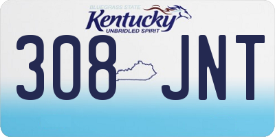 KY license plate 308JNT