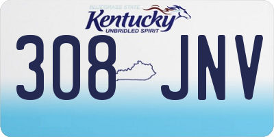 KY license plate 308JNV
