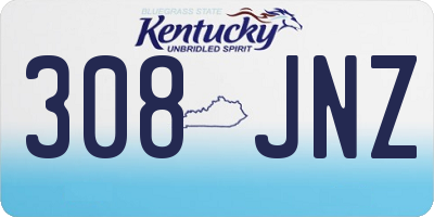KY license plate 308JNZ
