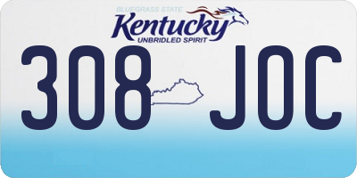 KY license plate 308JOC