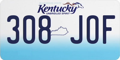 KY license plate 308JOF