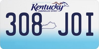 KY license plate 308JOI