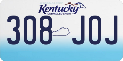 KY license plate 308JOJ